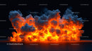 Intense Fiery Explosion with Vibrant Orange Flames