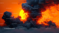 Dramatic Sunset with Fiery Clouds