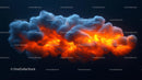 Vibrant Fiery Cloud Formation in Abstract Art
