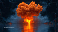 Dramatic Volcanic Eruption with Fiery Clouds