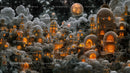Fantasy Village with Glowing Lights Under a Starry Sky