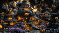Enchanting Fairy Tale Cottages in a Glowing Forest