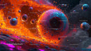 Vibrant Cosmic Swirl in a Surreal Nebula