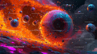 Vibrant Cosmic Swirl in a Surreal Nebula