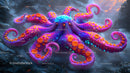 Vibrant Octopus with Luminous Tentacles in Underwater Fantasy