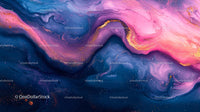 Abstract Fluid Art with Blue and Pink Swirls