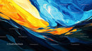 Vibrant Blue and Yellow Abstract Wave Patterns