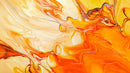 Vibrant Fluid Art with Orange and Beige Swirls