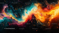 Vibrant Cosmic Swirl with Dynamic Fluid Colors