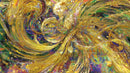 Dynamic Gold Swirls with Vibrant and Cosmic Colors