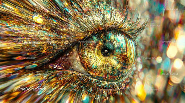 Surreal Eye with Vibrant Colors and Abstract Patterns