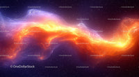 Vibrant Cosmic Nebula with Fiery Orange and Purple Hues