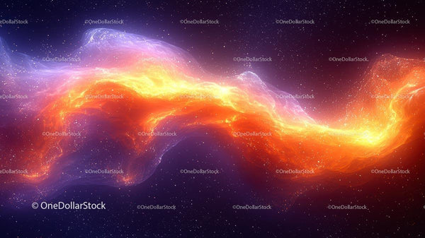 Vibrant Cosmic Nebula with Fiery Orange and Purple Hues