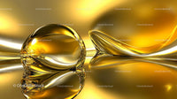 Golden Abstract Liquid Metal with Reflections