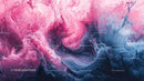 Pink and Blue Fluid Abstract Art with Marbled Swirls