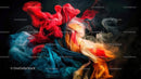 Vibrant Abstract Swirls of Colorful Fabric in Motion