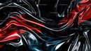 Glossy Abstract Waves in Black and Red