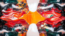 Vibrant Abstract Acrylic Painting with Dynamic Colors
