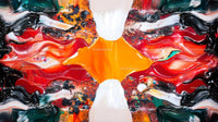 Vibrant Abstract Acrylic Painting with Dynamic Colors
