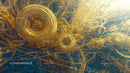 Golden Spirals and Intricate Abstract Pattern in Blue