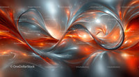 Dynamic Abstract Swirl with Metallic and Luminous Hues
