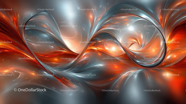 Dynamic Abstract Swirl with Metallic and Luminous Hues