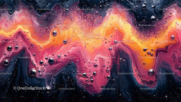 Vibrant Abstract Waves with Dynamic Colorful Bubbles