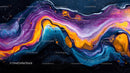 Vibrant Abstract Fluid Art with Cosmic Patterns