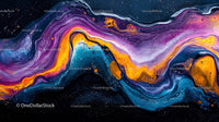Vibrant Abstract Fluid Art with Cosmic Patterns