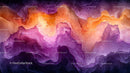 Vibrant Abstract Art with Purple and Orange Waves