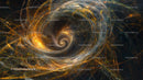 Golden Swirl and Cosmic Spiral Abstract Art