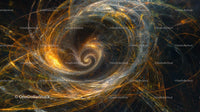 Golden Swirl and Cosmic Spiral Abstract Art