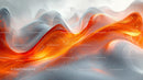 Vibrant Abstract Waves in Orange and Gray Tones