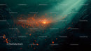 Mystical Abstract Landscape with Glowing Embers
