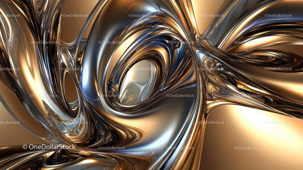 Futuristic Metallic Abstract with Fluid Curves