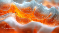 Vibrant Abstract Macro with Orange Texture and Water Droplets