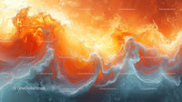 Fiery Waves and Turbulent Colors in Abstract Art