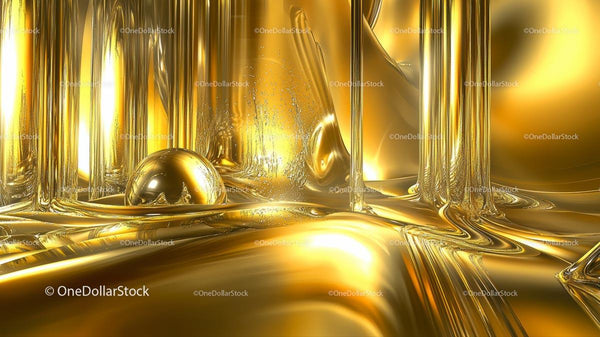 Futuristic Golden Liquid Abstract Design