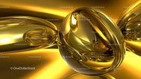 Abstract Golden Metallic 3D Art with Glossy Reflection