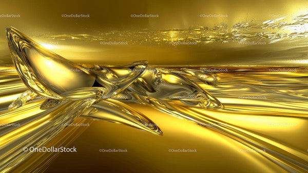 Futuristic Golden Liquid Metal Abstract Artwork