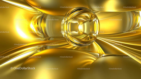 Golden Metallic Abstract with Reflective Design