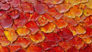 Vibrant Red and Orange Abstract Oil Painting Texture