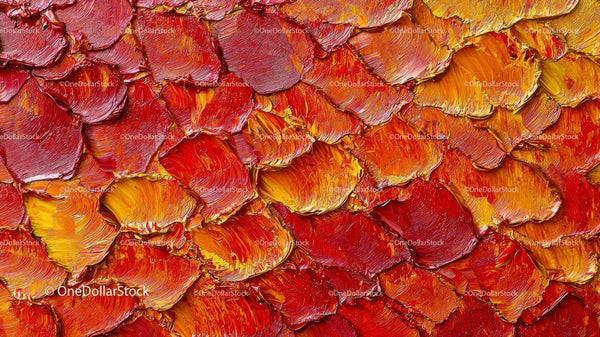 Vibrant Red and Orange Abstract Oil Painting Texture
