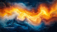 Vibrant Abstract Swirl with Fiery Hues and Cosmic Feel