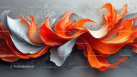 Abstract Orange and Gray Feathered Design in Motion
