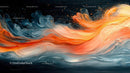 Vibrant Abstract Swirls of Blue and Orange