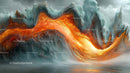 Vibrant Abstract Wave with Fiery Colors