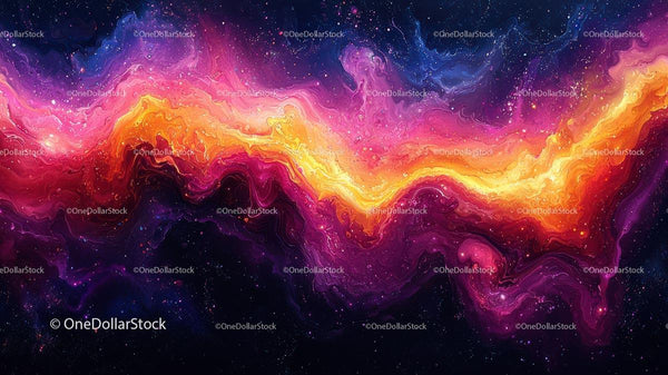 Vibrant Cosmic Swirl with Nebula-inspired Colors