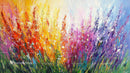 Vibrant Abstract Painting of Colorful Flowers