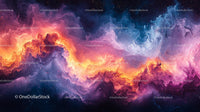 Vibrant Cosmic Nebula with Swirling Patterns